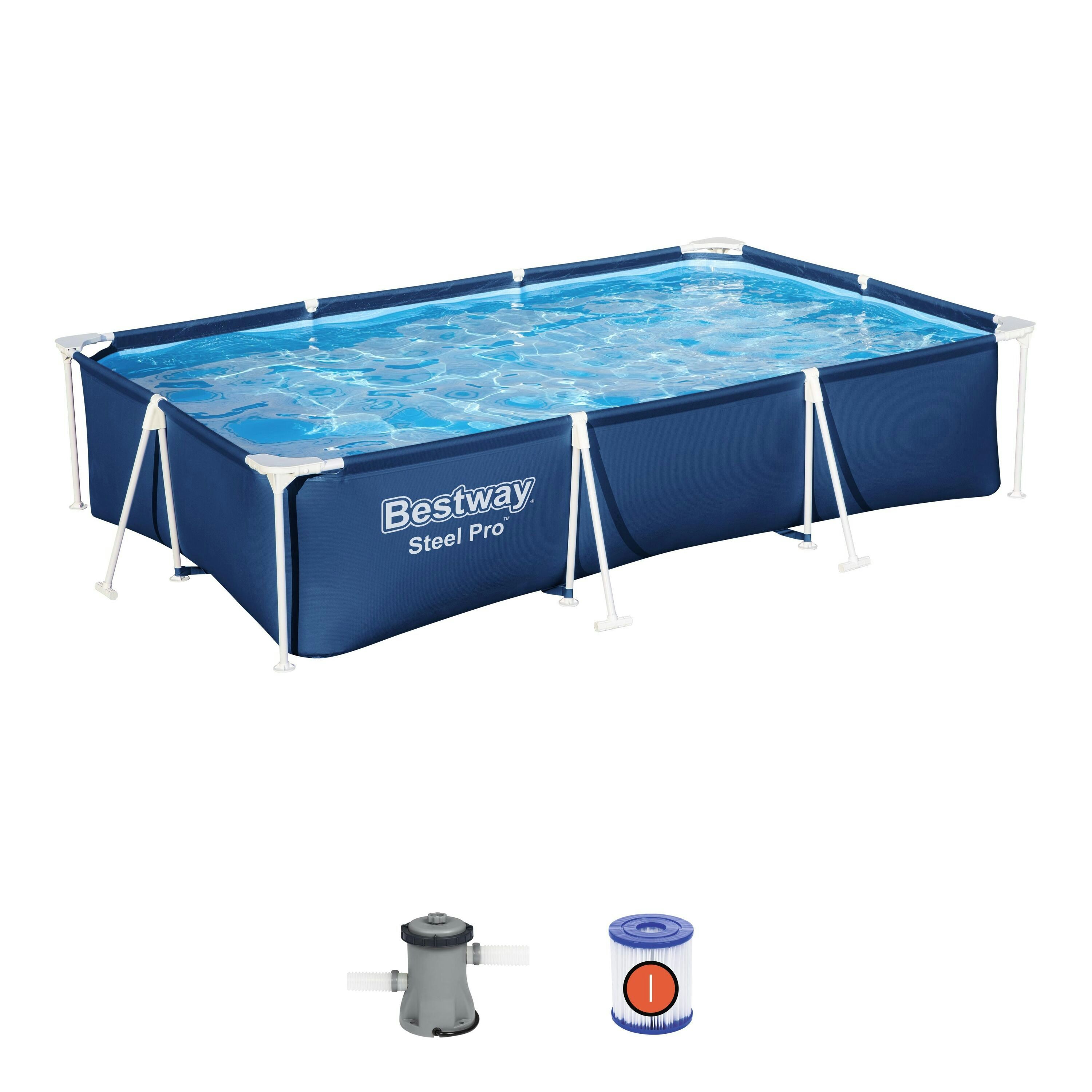 Piscine fuori terra Set piscina fuori terra rettangolare Steel Pro da 300x201x66 cm Bestway 1