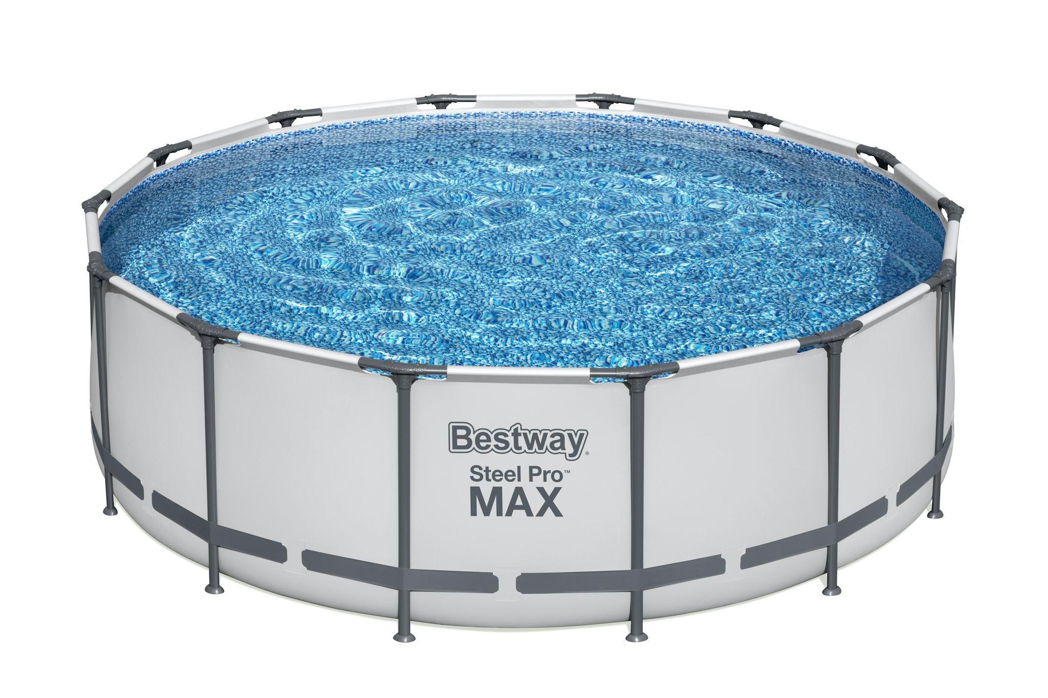 Piscine fuori terra Set piscina fuori terra rotonda Steel Pro MAX da 427x122 cm grigio chiaro Bestway 2