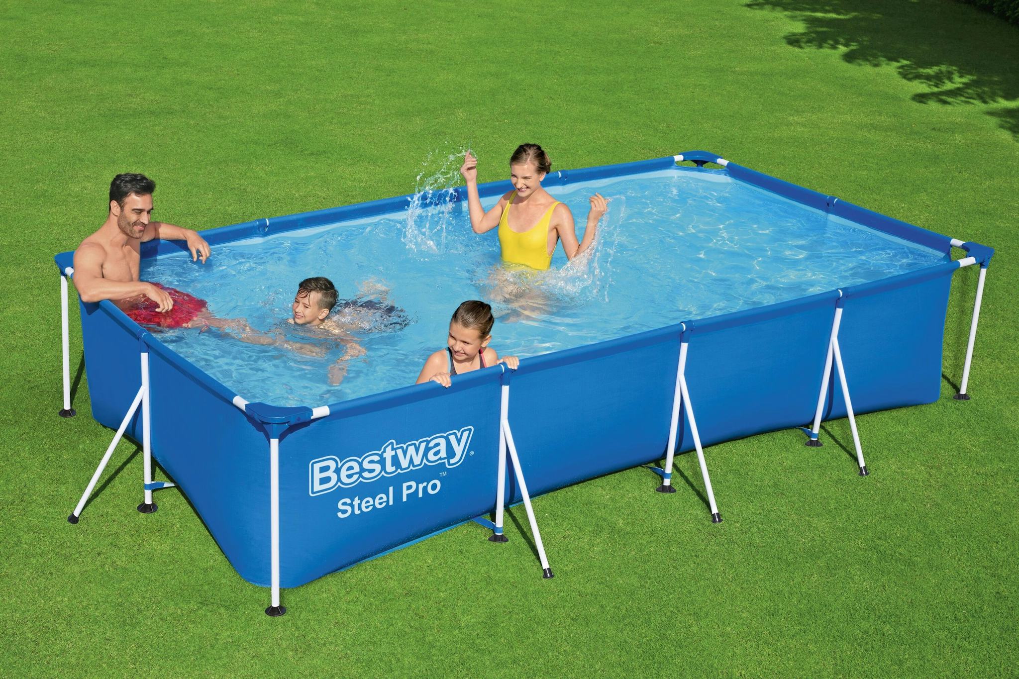 Piscine fuori terra Set piscina fuori terra rettangolare Steel Pro da 400x211x81 cm blu Bestway 3