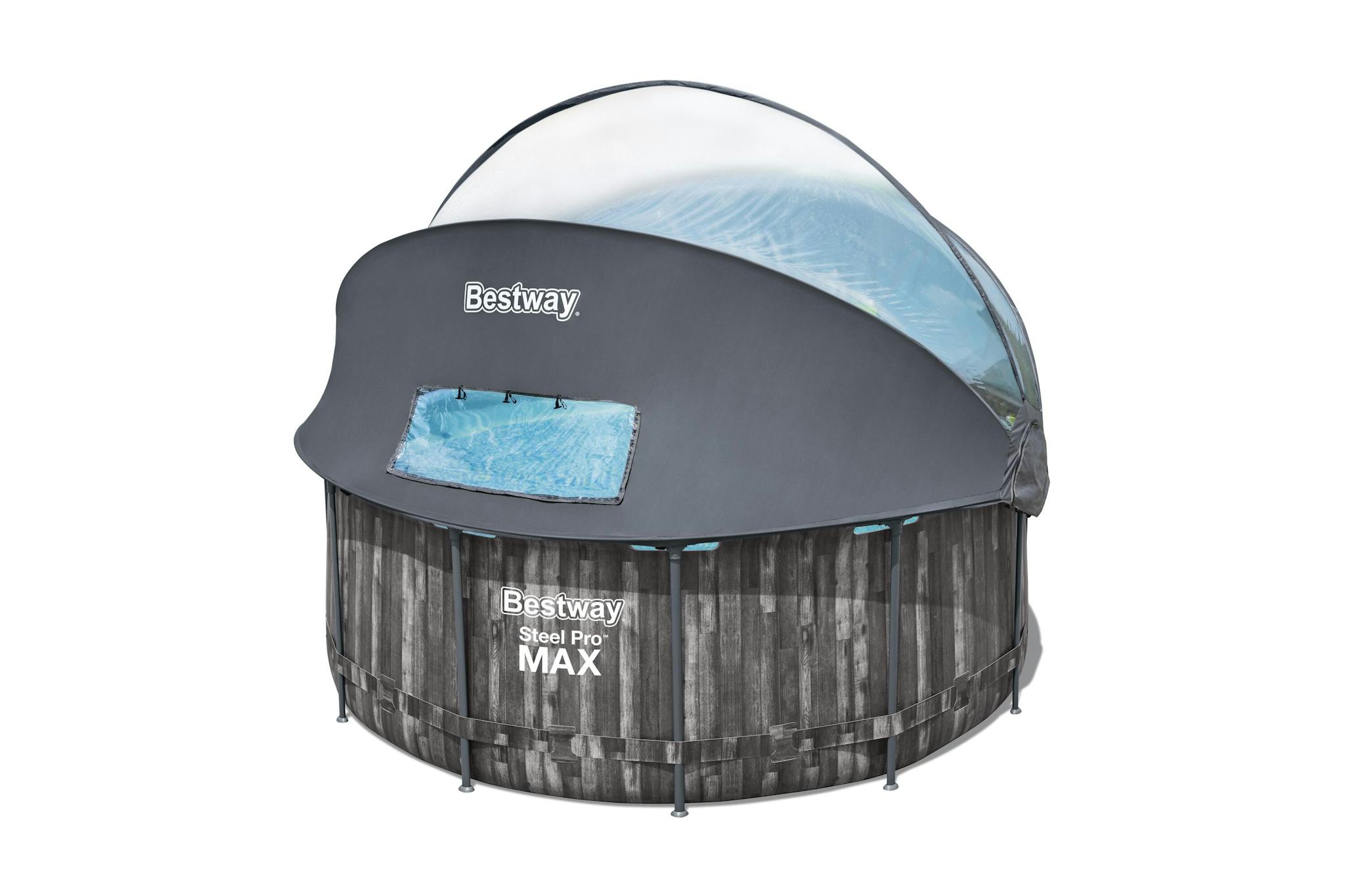 Piscine fuori terra Set piscina fuori terra rotonda Steel Pro MAX da 366x122 cm con tenda parasole Bestway 2