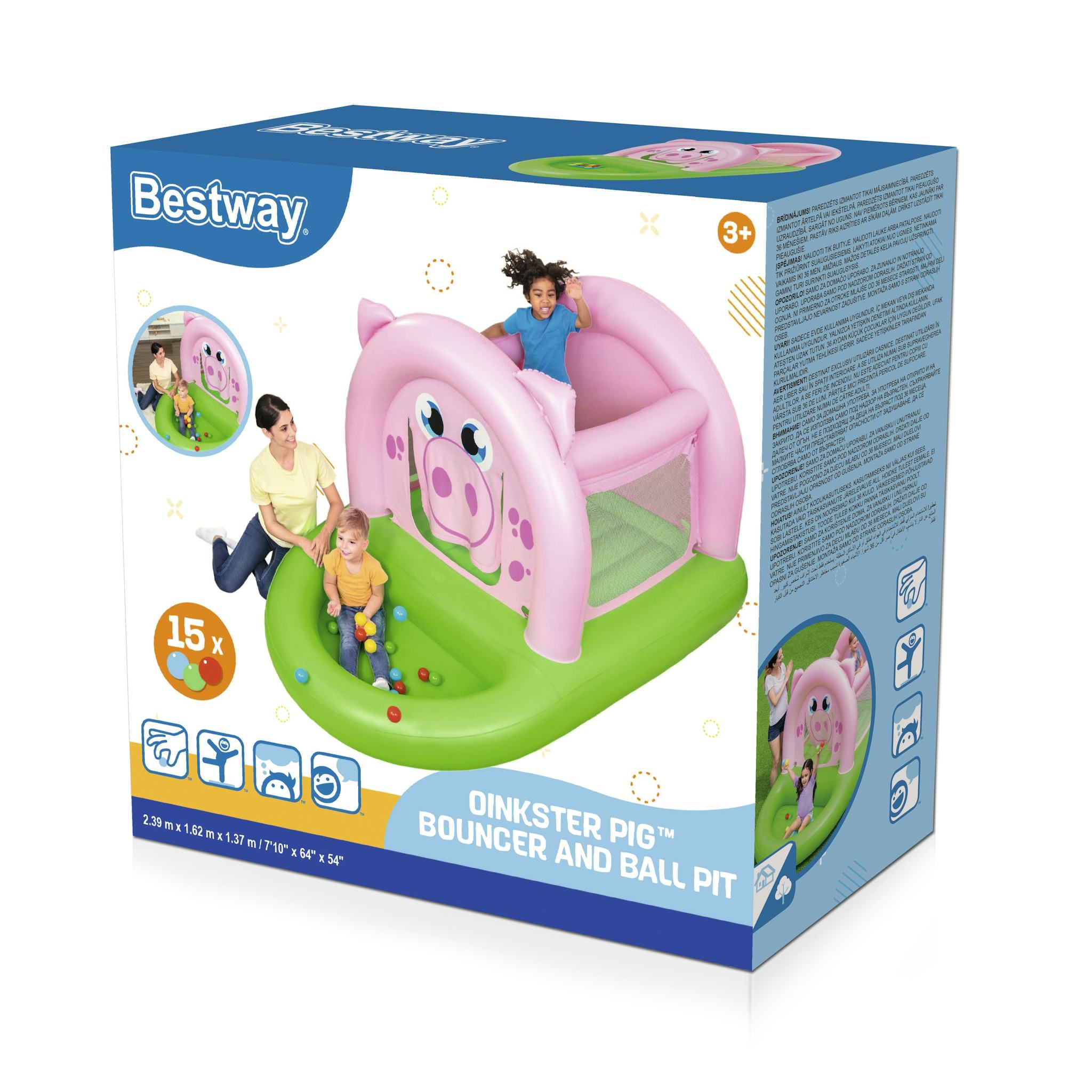 Giochi gonfiabili per bambini Salterello gonfiabile Pink Pig Bestway 24