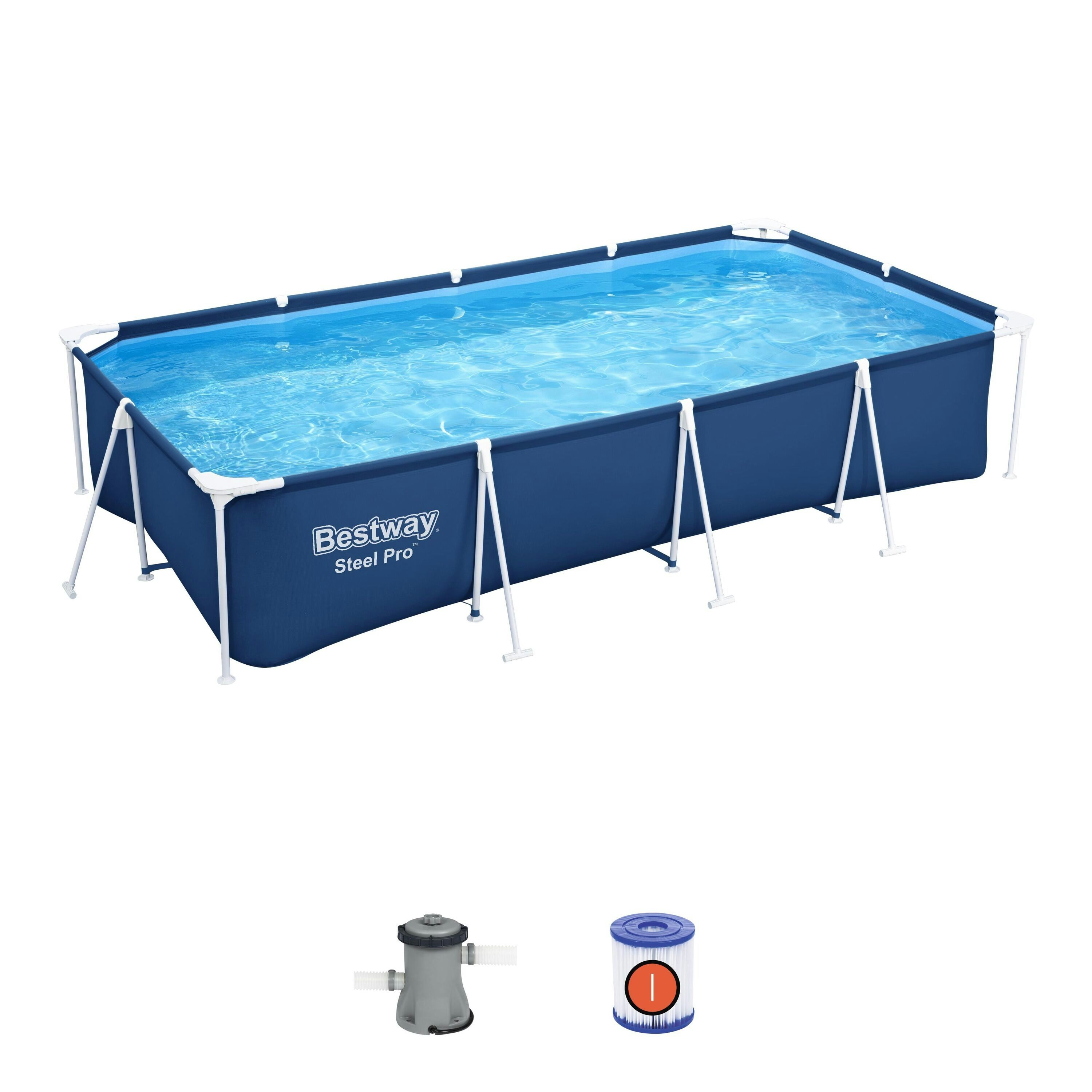 Piscine fuori terra Set piscina fuori terra rettangolare Steel Pro da 400x211x81 cm Bestway 1