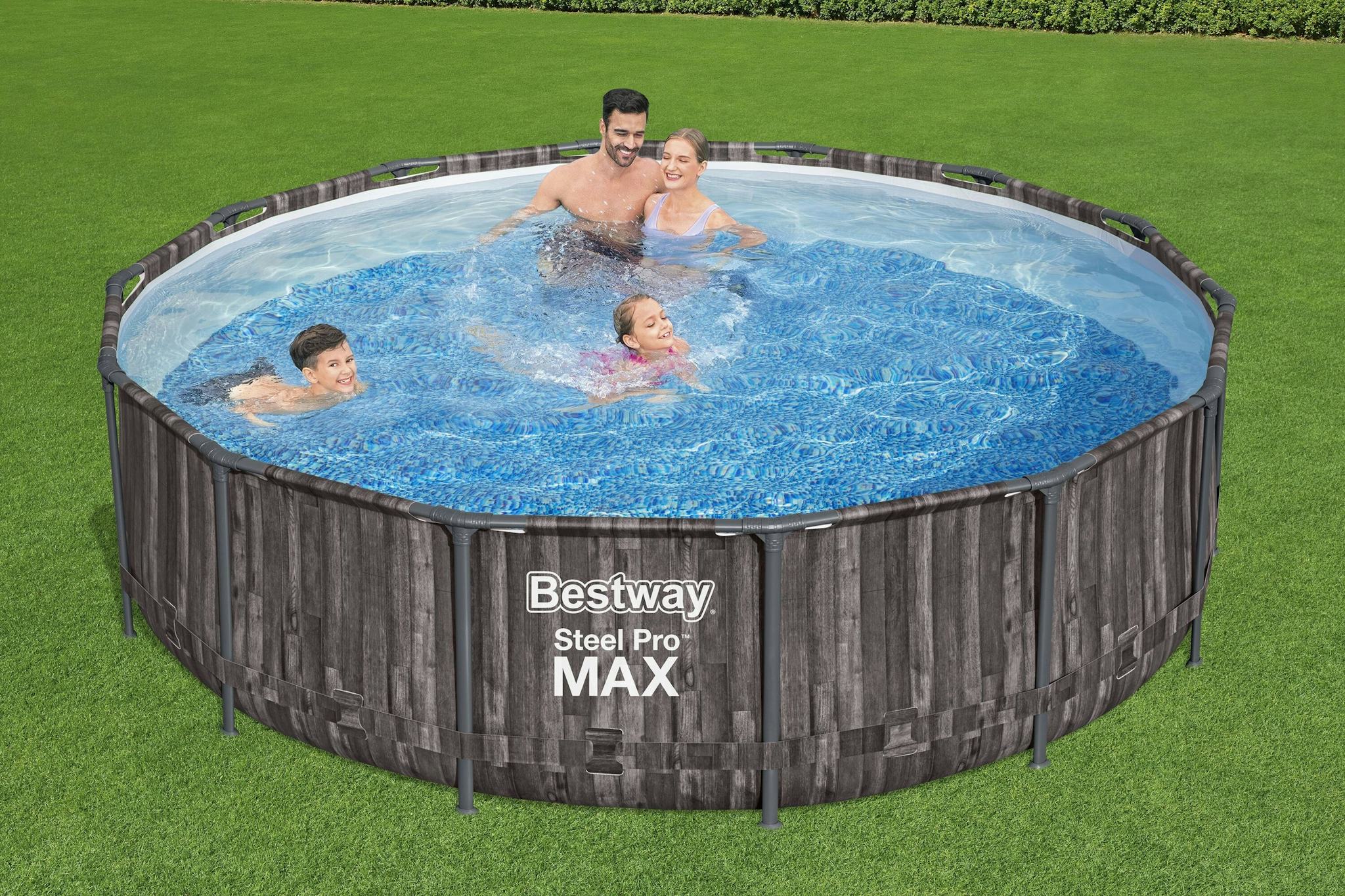 Piscine fuori terra Set piscina fuori terra rotonda Steel Pro MAX  da 427x107 cm legno scuro Bestway 3
