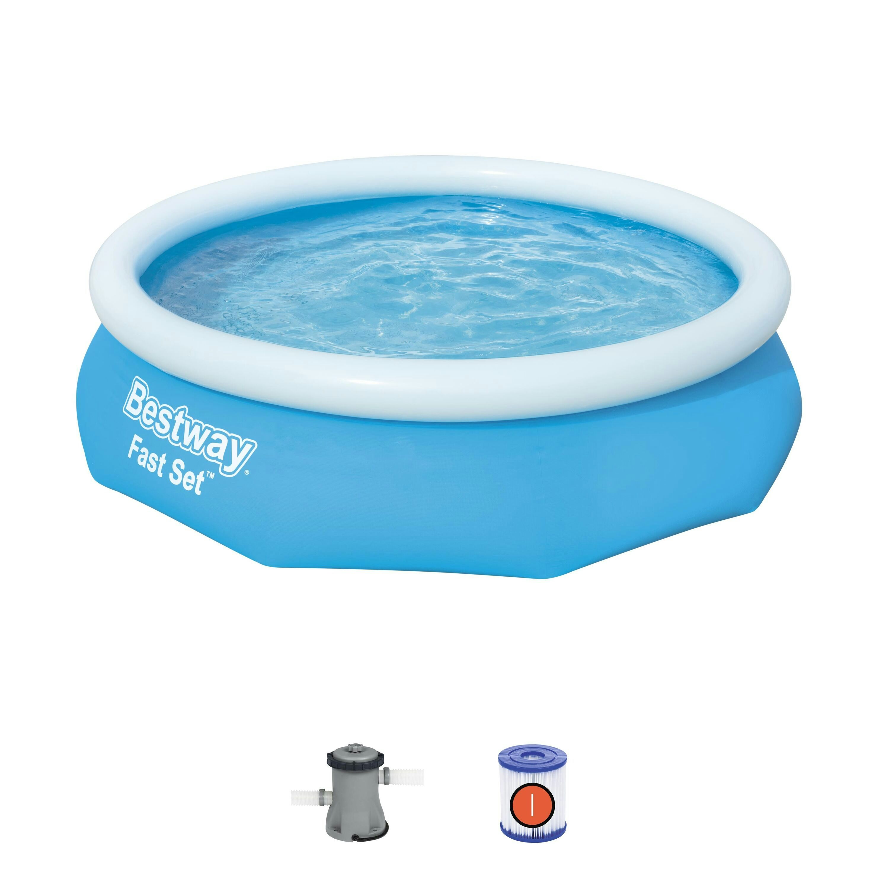 Piscine fuori terra Set piscina fuori terra rotonda Fast Set gonfiabile da 305x76 cm azzurro Bestway 1