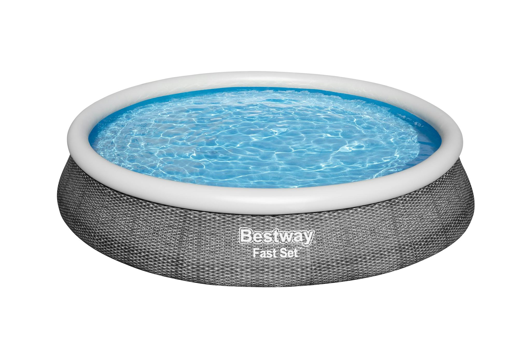 Piscine fuori terra Set piscina fuori terra rotonda Fast Set gonfiabile da 396x84 cm grigio Bestway 2