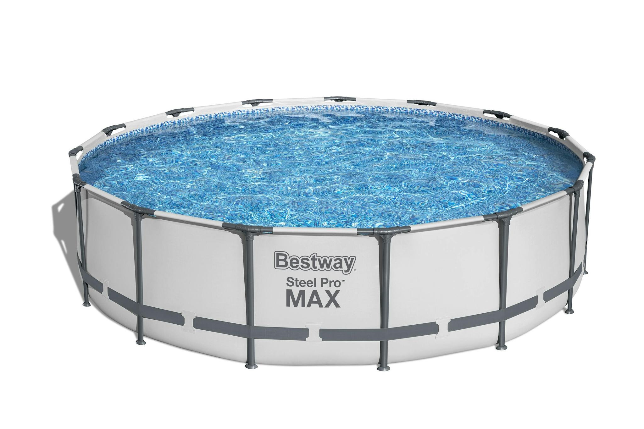 Piscine fuori terra Set piscina fuori terra rotonda Steel Pro MAX da 457x107 cm grigio chiaro Bestway 2