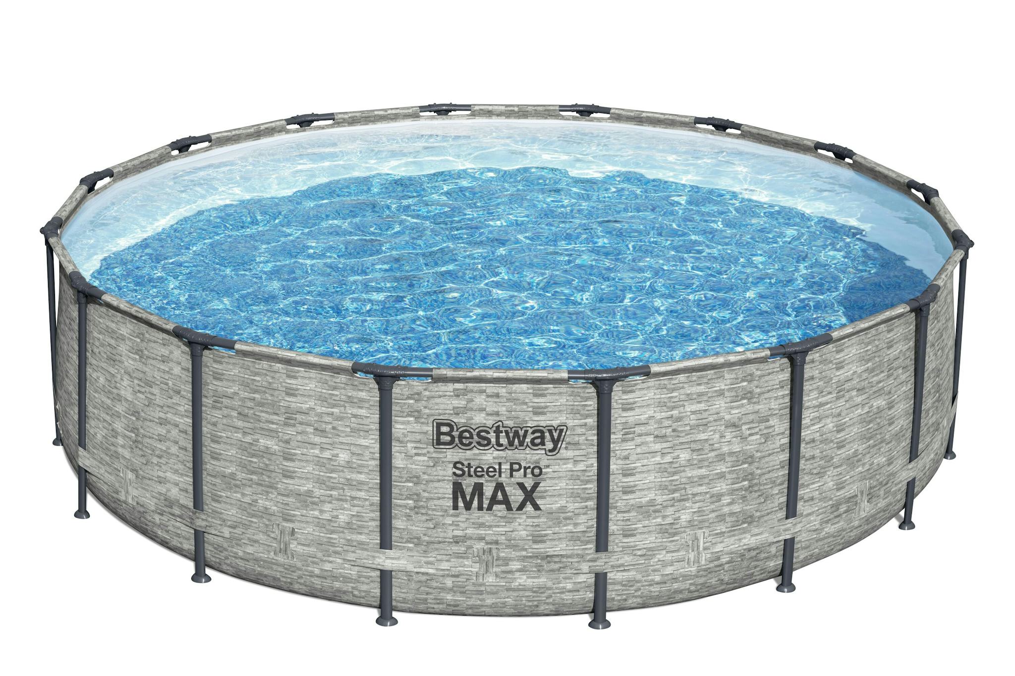 Piscine fuori terra Set piscina fuori terra Steel Pro MAX da 488x122 cm effetto pietra Bestway 2