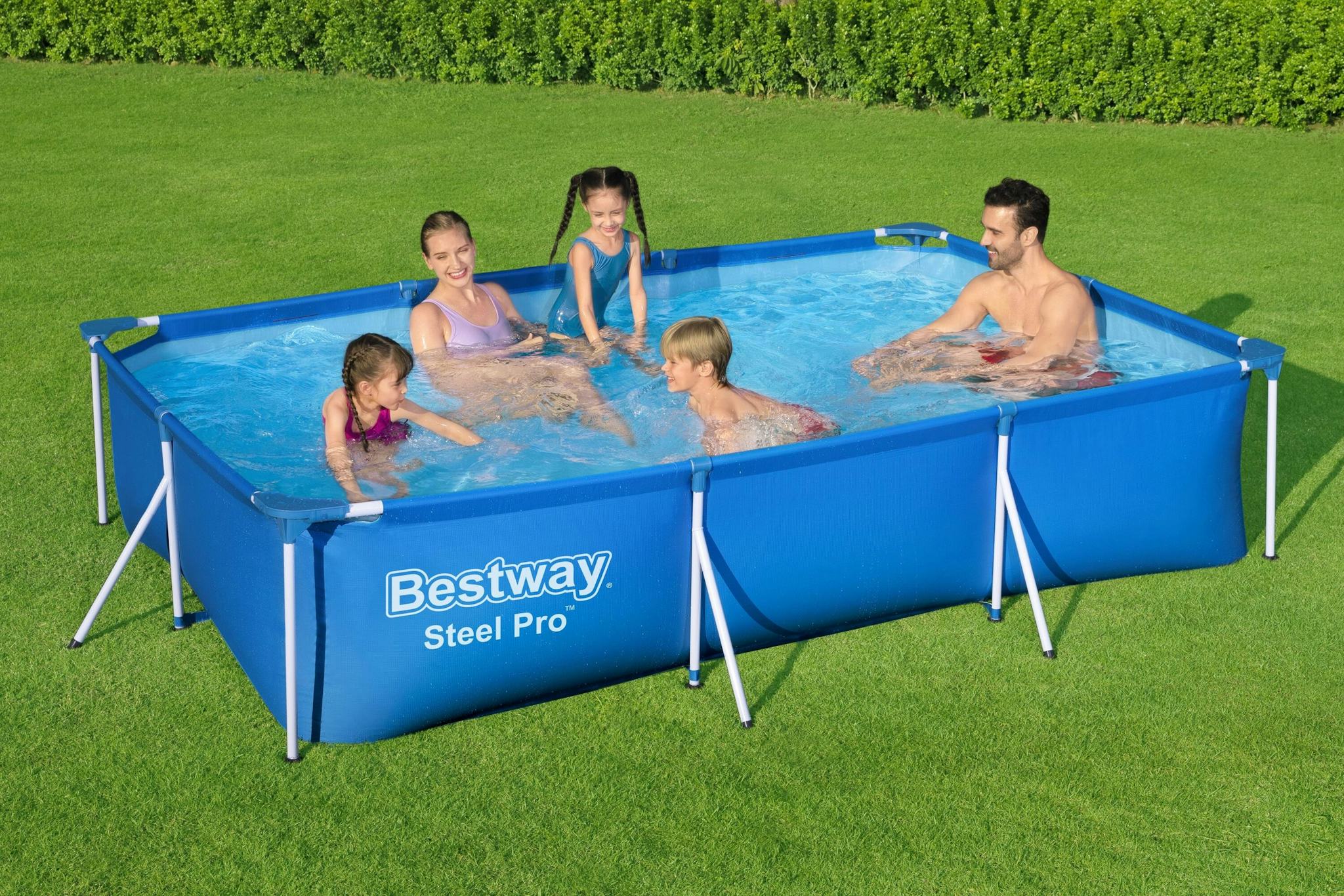 Piscine fuori terra Set piscina fuori terra rettangolare Steel Pro da 300x201x66 cm blu Bestway 3