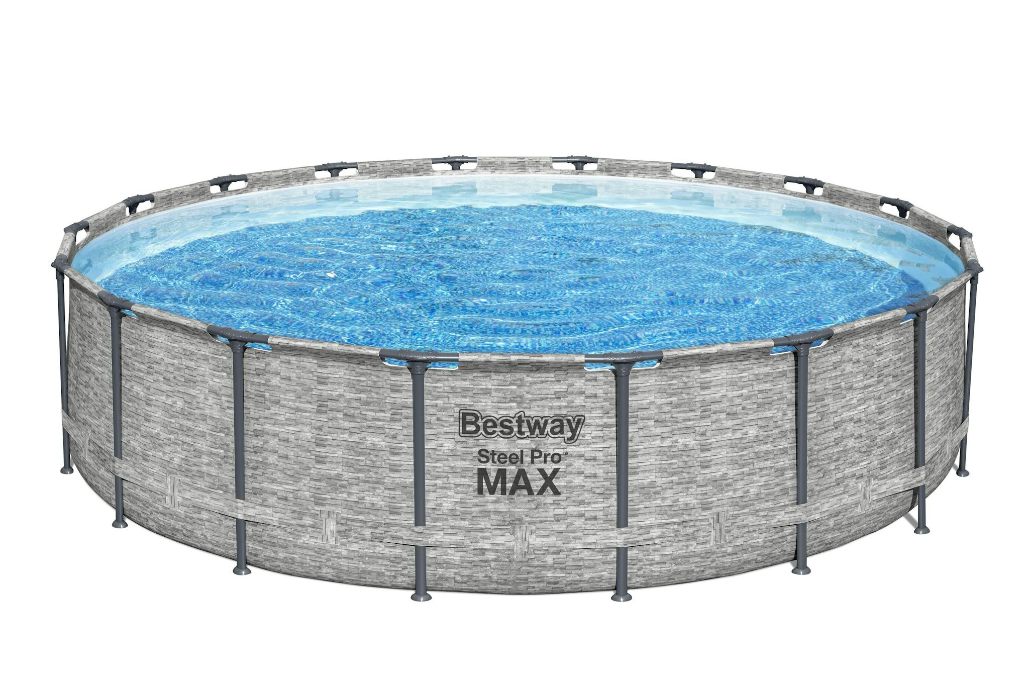 Piscine fuori terra Set piscina fuori terra rotonda Steel Pro MAX da 549x122 cm effetto pietra Bestway 2