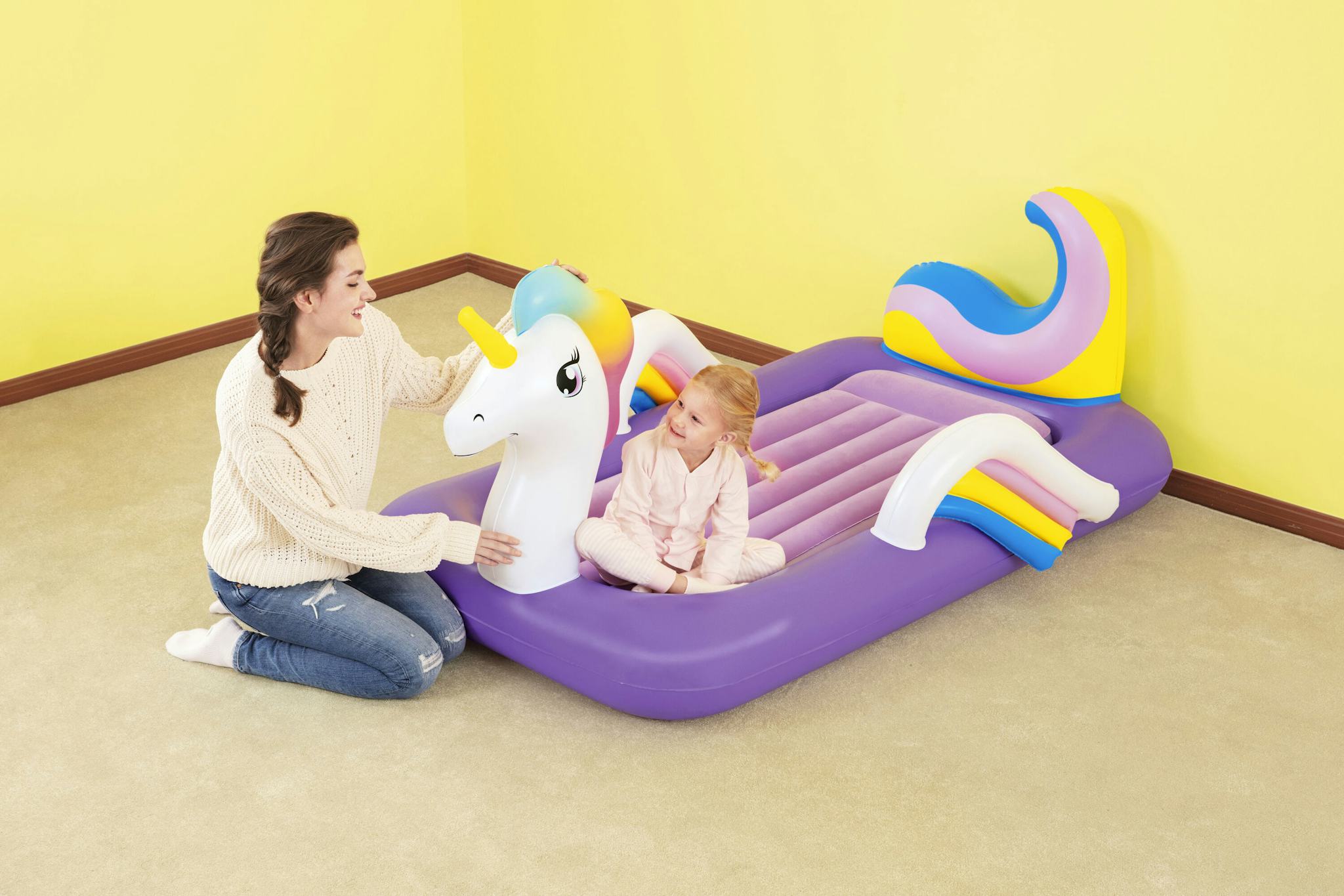 Giochi gonfiabili per bambini Materasso gonfiabile per bambini Unicorn DreamChaser Bestway 2