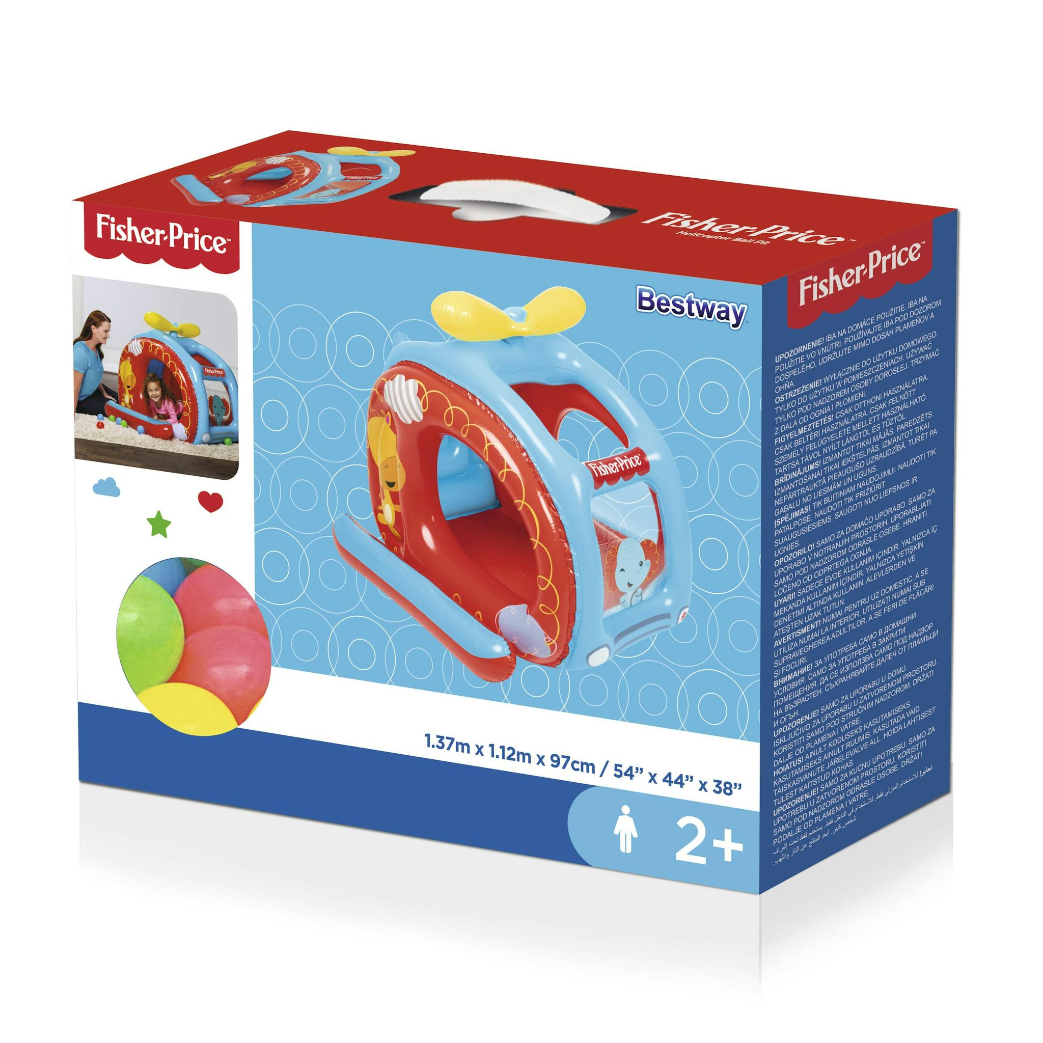 Giochi gonfiabili per bambini Playcenter gonfiabile Elicottero Fisher-Price con palline Bestway 30