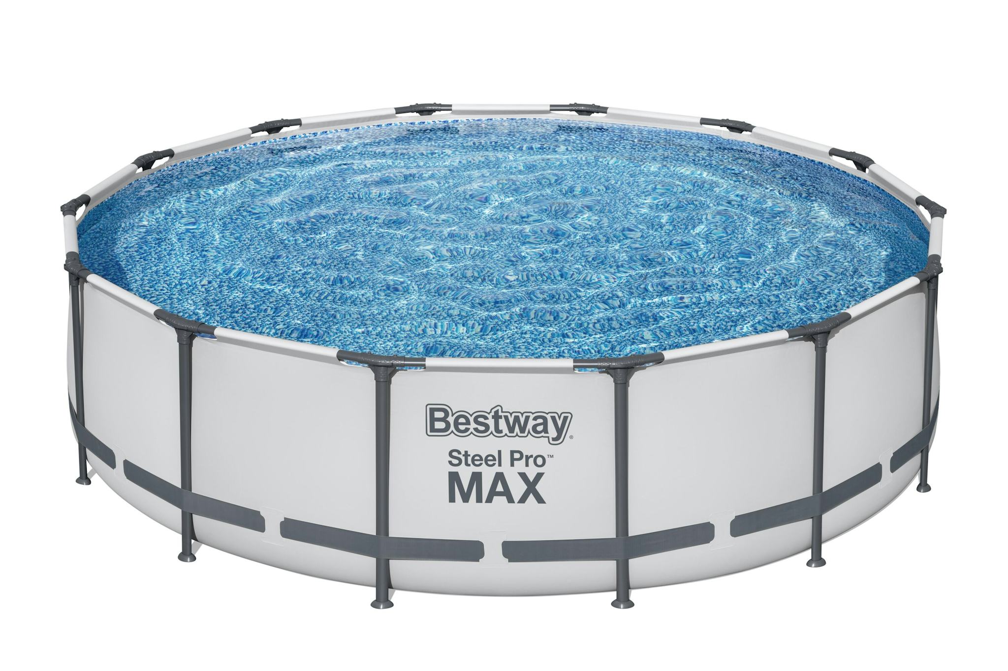 Piscine fuori terra Set piscina fuori terra rotonda Steel Pro MAX da 427x107 cm grigio chiaro Bestway 2