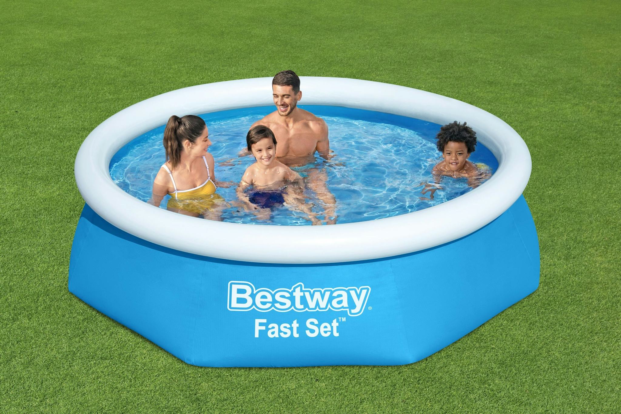 Piscine fuori terra Set piscina fuori terra rotonda Fast Set gonfiabile da 244x61 cm azzurro Bestway 3