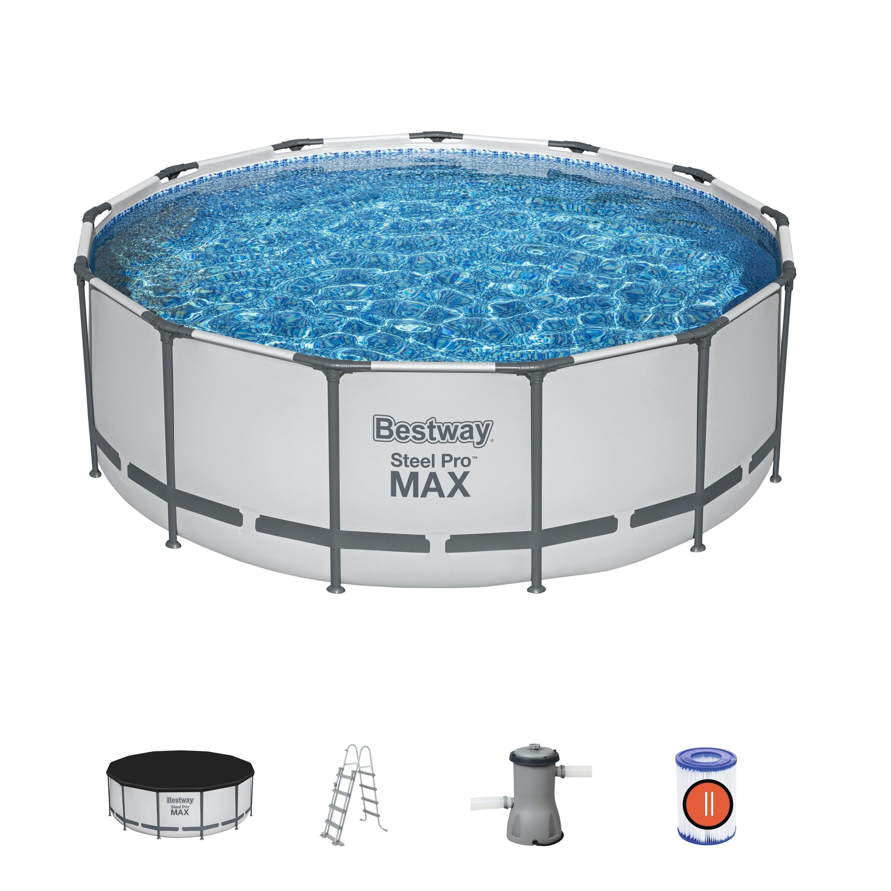 Piscine fuori terra Set piscina fuori terra rotonda Steel Pro MAX da 396x122 cm Bestway 1