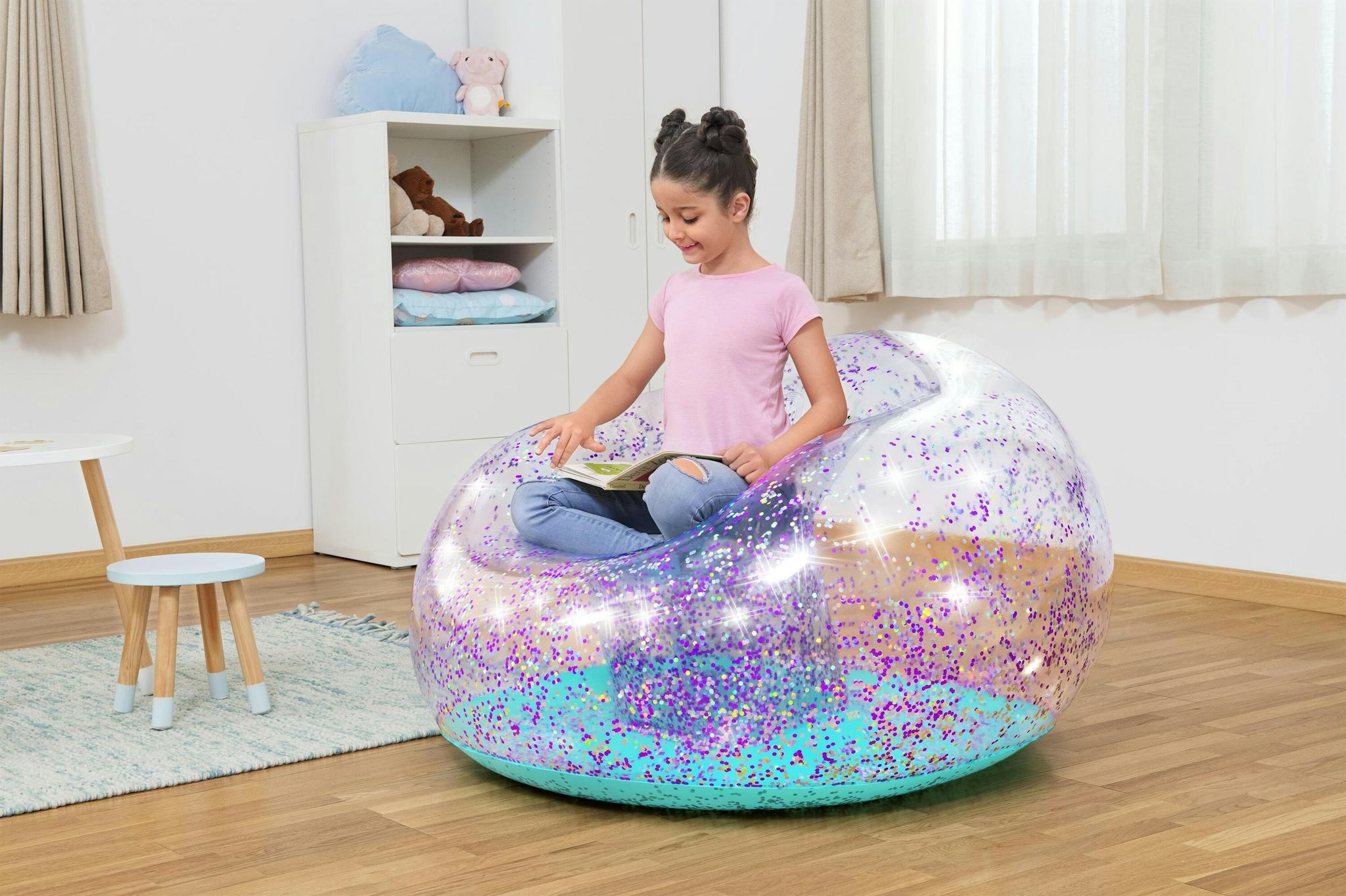 Giochi gonfiabili per bambini Poltrona pouf gonfiabile Glitter Dream Bestway 2