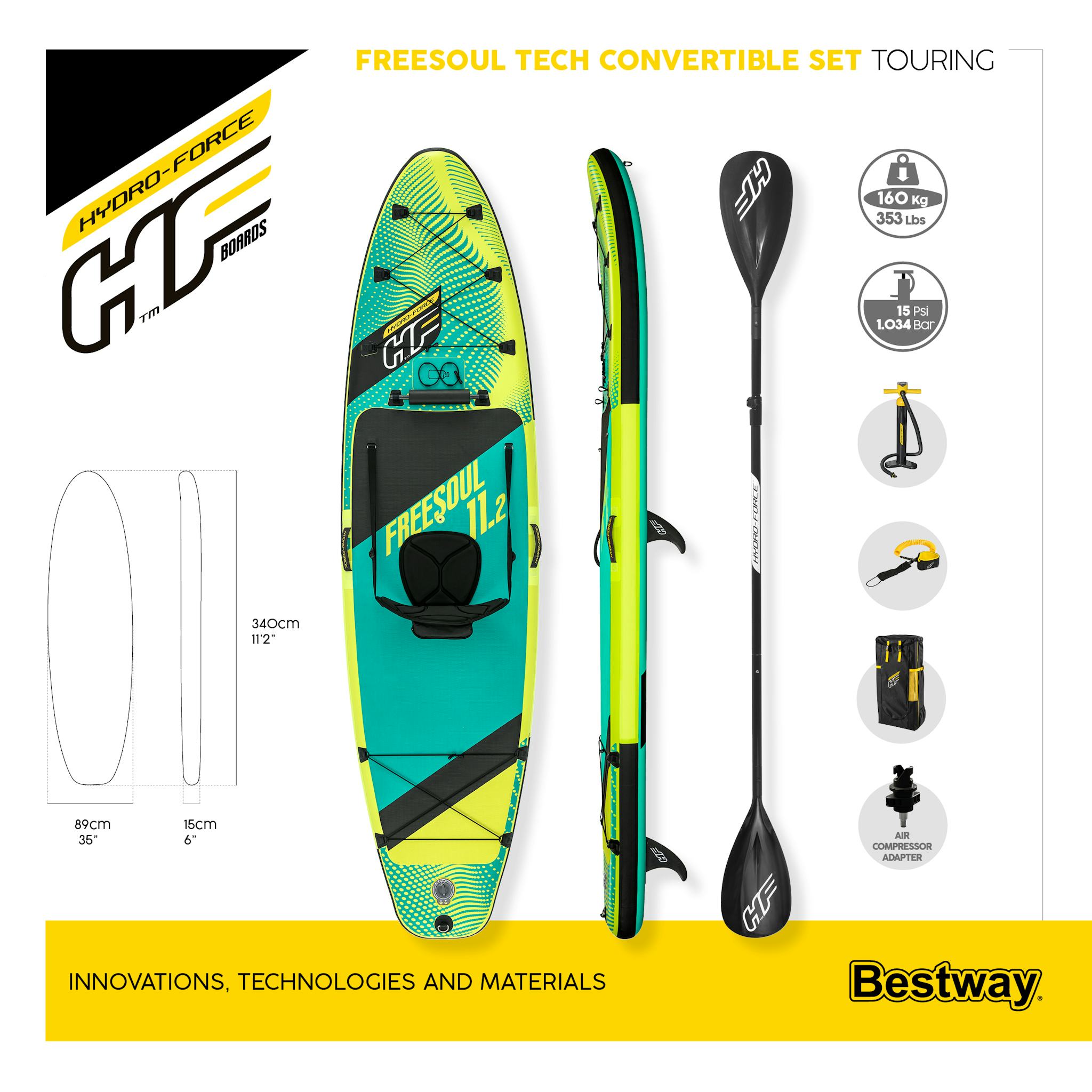 Sport Acquatici Tavola da SUP e kayak Freesoul Tech 2 da 340x89x15 cm Bestway 11