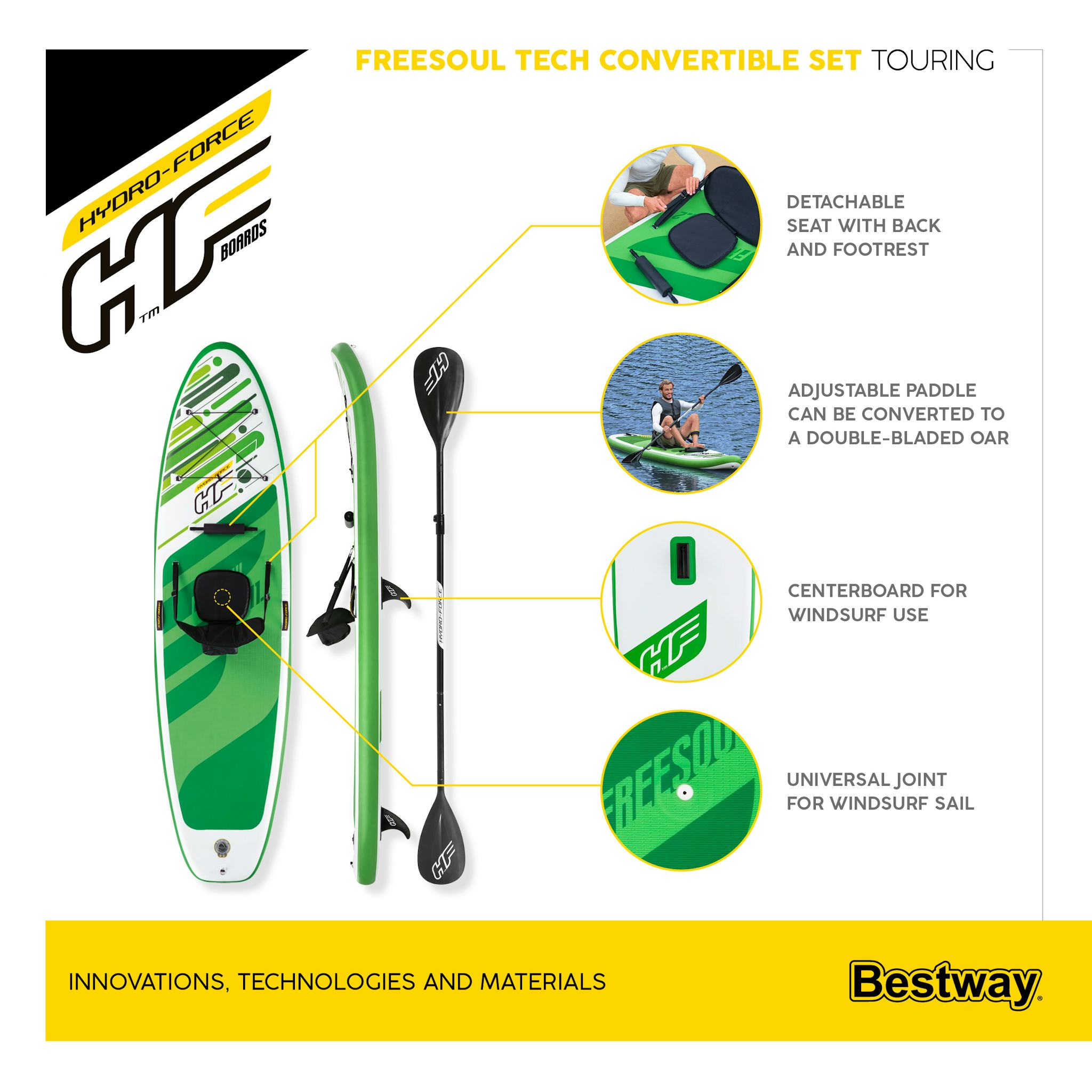 Sport Acquatici Tavola da SUP e kayak gonfiabile Freesoul Tech 2 da 340x89x15 cm Bestway 11
