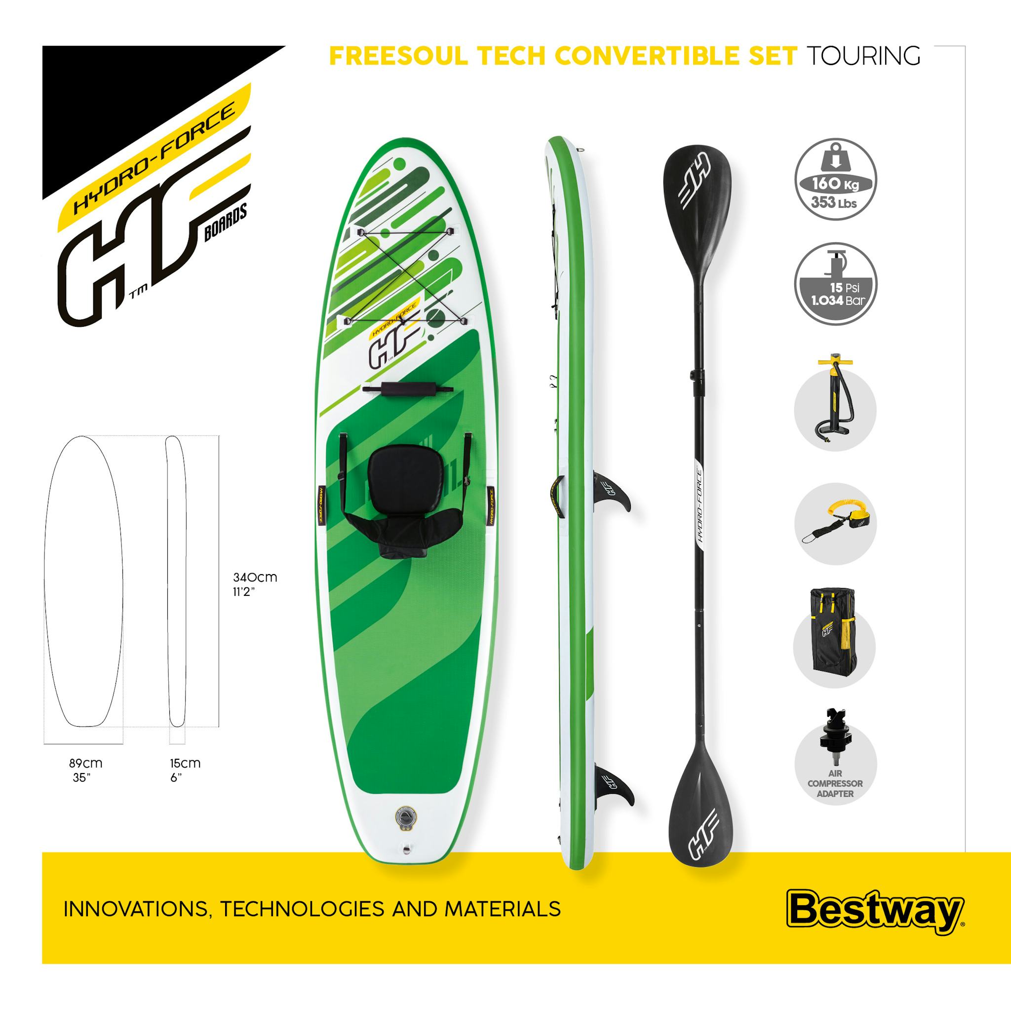 Sport Acquatici Tavola da SUP e kayak gonfiabile Freesoul Tech 2 - 340x89x15 cm Bestway 12